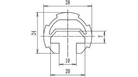 T型槽鋁管尺寸圖